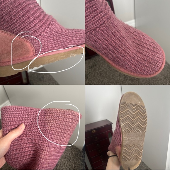 Y2K “UGG Australia” Pink Knitted Classic Cardy Button-up Boots - Picture 7 of 8